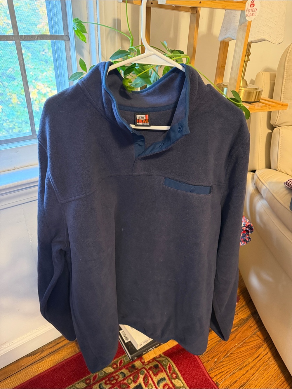 32 Degrees Navy Snap-Button Fleece Pullover